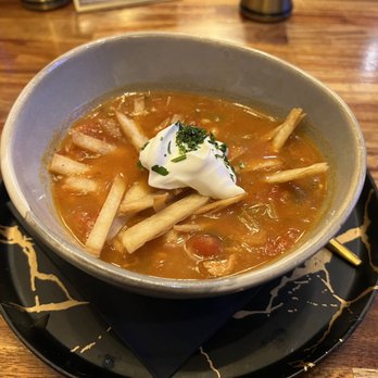 Estella - Chicken Tortilla Soup. Perfect starter for a cold winter day. - American Near Me - Boston, Massachusetts Estella - Chicken Tortilla Soup. Perfect starter for a cold winter day. - American Near Me - Boston, Massachusetts