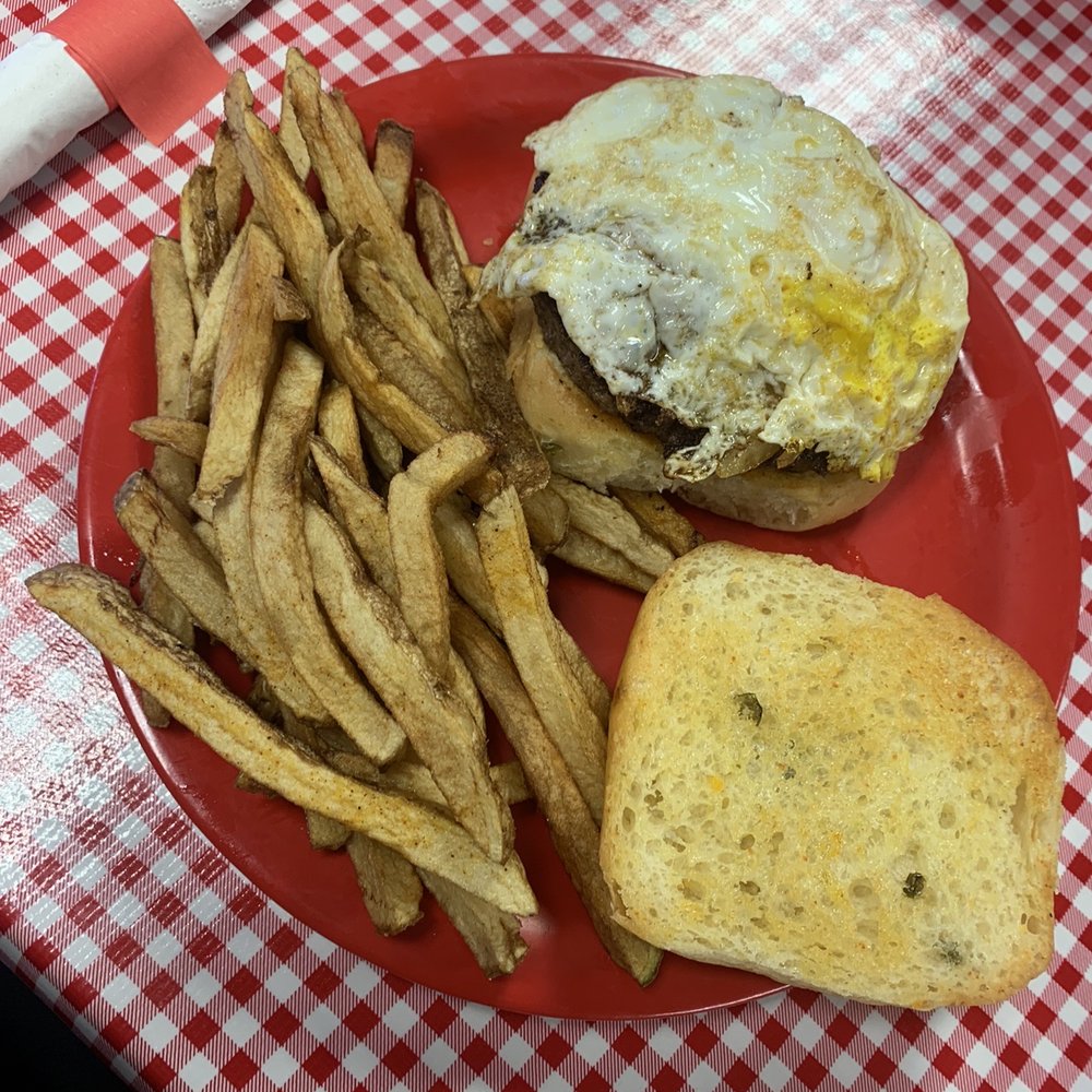 All American Eatery & Catering Co. - Tim Tadlock on jalapeño bun with fresh cut fries. - American Near Me - Lubbock, Texas All American Eatery & Catering Co. - Tim Tadlock on jalapeño bun with fresh cut fries. - American Near Me - Lubbock, Texas