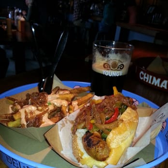 Wursthaus - Hot italian sausage, drunken fries and a nice cold young's double chocolate stout! Fire!! - Pubs Near Me - Santa Ana, California Wursthaus - Hot italian sausage, drunken fries and a nice cold young's double chocolate stout! Fire!! - Pubs Near Me - Santa Ana, California