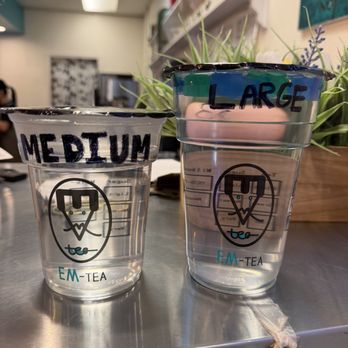 Em-Tea - Drink Sizes - Bubble Tea Near Me - Merced, California