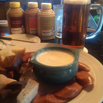 Gustav's - Paulaner Octoberfest and Smoked Bier Sausage with Fondue!  Yum! - Pubs Near Me - Vancouver, Washington