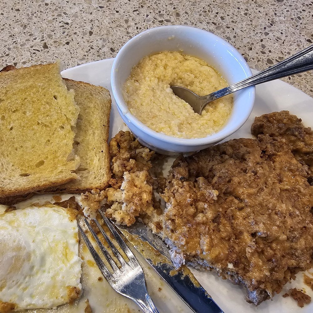 Craft Public House - Chicken fried steak, eggs, cheese grits - Sports Bars Near Me - Cary, North Carolina