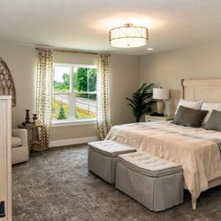 Ambiance Design Gallery - Interior design service - Bedroom redesign with custom bedding and furniture in Rochester, NY