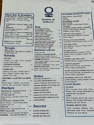 Menu photo 2 Oceans at Arthur's Little Rock, AR Menu photo 2 Oceans at Arthur's Little Rock, AR