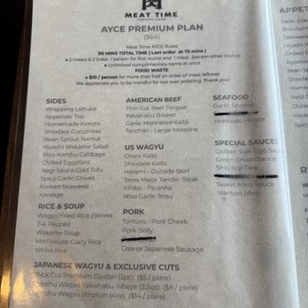 Meat Time - Menu 6/2025 - Japanese Near Me - Milpitas, California