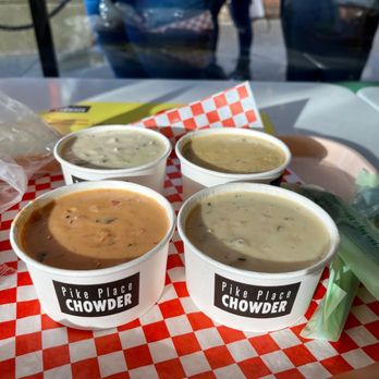 Pike Place Chowder - Four sampler (6oz each) - Seafood Near Me - Seattle, Washington