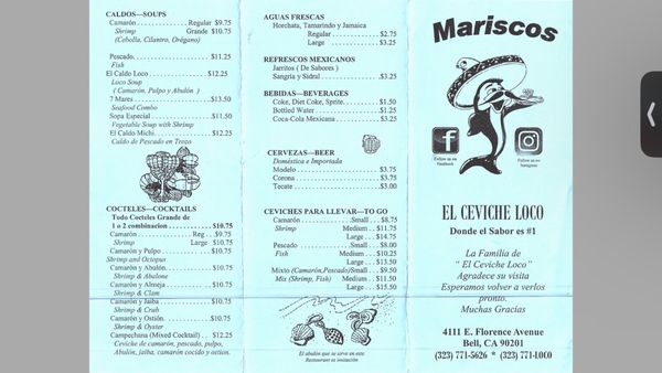 Menu photo 5 El Ceviche Loco Bell, CA Menu photo 5 El Ceviche Loco Bell, CA