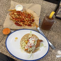 Beer battered fish tacos