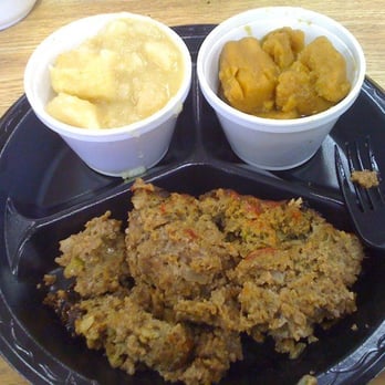 Hog Heaven Bar-B-Q - Meatloaf special w/ granny potatoes and yams - Barbeque Near Me - Durham, North Carolina Hog Heaven Bar-B-Q - Meatloaf special w/ granny potatoes and yams - Barbeque Near Me - Durham, North Carolina