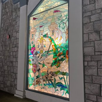Castle Inn & Suites - The beautiful stained glass window at the front. - Hotels Near Me - Anaheim, California