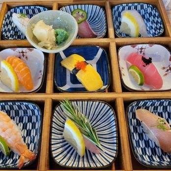 Aburiya Bento House - 9pc Aburi Nigiri Box, $35.75 - 4 Stars - Japanese Near Me - Seattle, Washington Aburiya Bento House - 9pc Aburi Nigiri Box, $35.75 - 4 Stars - Japanese Near Me - Seattle, Washington