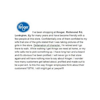 Kroger - My initial complaint - Grocery Near Me - Lexington, Kentucky Kroger - My initial complaint - Grocery Near Me - Lexington, Kentucky