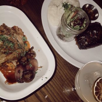 Bunbury - Duck Confit (left) and Grilled Vacio (right) - Argentine Near Me - Miami, Florida