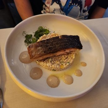 Sapori Ristorante - Faroe Island Salmon with Couscous and a Mustard-Lemon Sauce - Italian Near Me - Montclair, New Jersey Sapori Ristorante - Faroe Island Salmon with Couscous and a Mustard-Lemon Sauce - Italian Near Me - Montclair, New Jersey