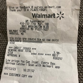 Walmart Supercenter - I stood in line for 20 minutes to get the double charge back - Grocery Near Me - Arbutus, Maryland