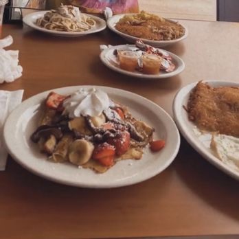 Loaded Cafe Restaurants Lawndale - Banana Almond Cream Cheesecake Crepes and Strawberry Banana Nutella crepes - Burgers Near Me - Lawndale, California