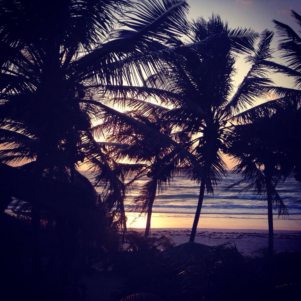 Cabanas La Luna - Sunrise from the deck of Marrakech - Hotels Near Me - Tulum, ROO