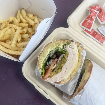 Kim’s Sub Teahouse - Turkey croissants sandwich with everything + fries - Delis Near Me - Carson City, Nevada Kim’s Sub Teahouse - Turkey croissants sandwich with everything + fries - Delis Near Me - Carson City, Nevada