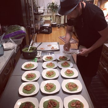 Buckingham Road Catering - Chef Todd plating wild gulf shrimp. - Caterers Near Me Buckingham Road Catering - Chef Todd plating wild gulf shrimp. - Caterers Near Me
