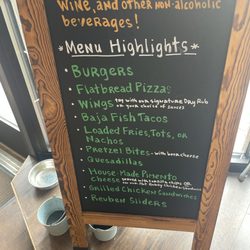 Refinery 13 Taproom - Menu at the entrance.