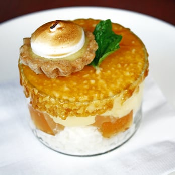 MW Restaurant - Wailea Meyer Lemon Meringue Brulee (Candied Lemon, Meyer Lemon Kanten, Custard, Tapioca) - New American Near Me - Honolulu, Hawaii