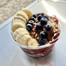 The Icehouse - Try a tropical bowl. This one is half acai, half dragon fruit. Topped with granola, coconut flakes, honey, banana, blueberries, and Nutella.