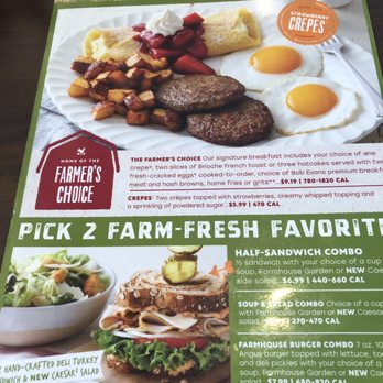 Bob Evans - Specials menu - Breakfast & Brunch Near Me - St Petersburg, Florida