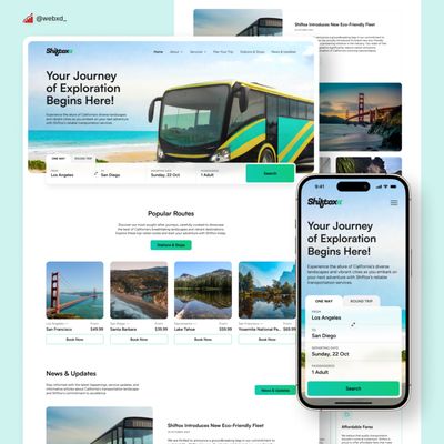 WebXd - Website design and development for Shiftox, a public transportation company that operates on green energy! - La Jolla, CA