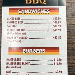 Bbq menu Bbq menu