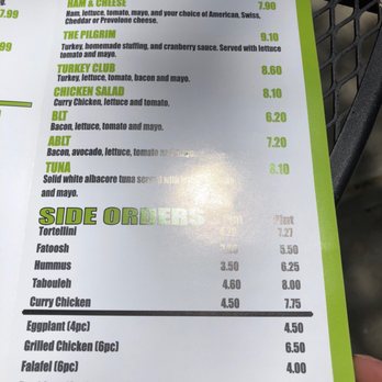 Gansett Wraps - Menu - Mediterranean Near Me - Storrs, Connecticut