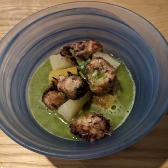 Mägo - Octopus soup with rich cilantro sauce with avocado and yucca. - Colombian Near Me - Oakland, California Mägo - Octopus soup with rich cilantro sauce with avocado and yucca. - Colombian Near Me - Oakland, California