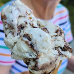 Fini's Ice Cream - Almond Joy, kid sized sugar cone