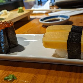 Hyuga Sushi - Salmon egg (ikura) and egg (tamago) sushi - Japanese Near Me - San Marcos, California Hyuga Sushi - Salmon egg (ikura) and egg (tamago) sushi - Japanese Near Me - San Marcos, California