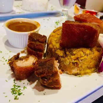 La Cabaña Restaurant & Lounge - Pork Mofongo was amazing! The pork chunks were juicy and the skin was crunched to perfection! - Caribbean Near Me - Brentwood, New York