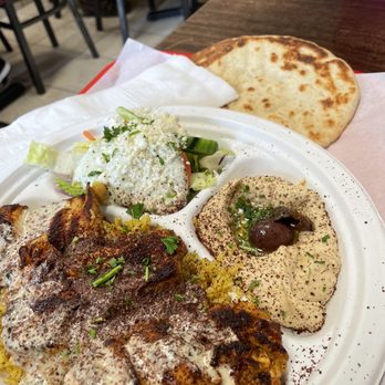 Aladdin Falafel Corner - Chicken Shawrma plate - Mediterranean Near Me - Seattle, Washington