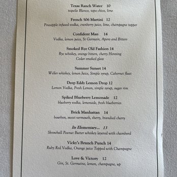 Restaurant506 - Cocktail menu - New American Near Me - Arlington, Texas