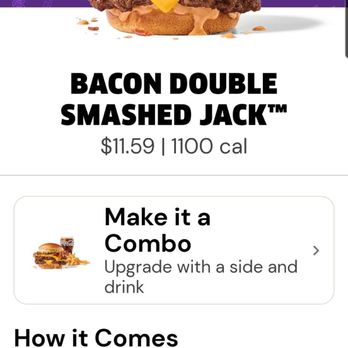 Jack in the Box - Photo for Bacon Double Smashed Jack - what we ordered. - Fast Food Near Me - Paso Robles, California Jack in the Box - Photo for Bacon Double Smashed Jack - what we ordered. - Fast Food Near Me - Paso Robles, California