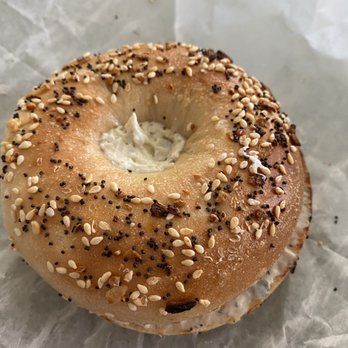 Bagel Bin - Everything bagel with scallion cream cheese - Bakeries Near Me - Omaha, Nebraska