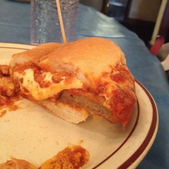 Rigazzi's - chicken parmesan sandwich? Obviously not freshly made and not sure if that is really chicken - Italian Near Me - Saint Louis, Missouri