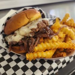 The Branded Cow - Burger and fries