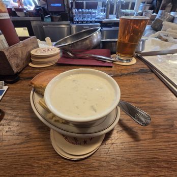 Union Oyster House - Clam Chowder (lacking Clams) - Seafood Near Me - Boston, Massachusetts Union Oyster House - Clam Chowder (lacking Clams) - Seafood Near Me - Boston, Massachusetts