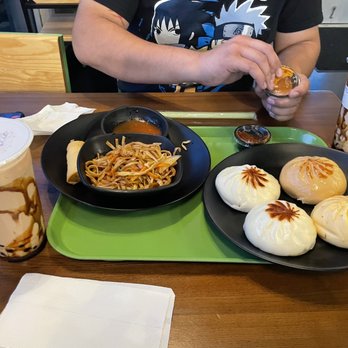 Bao'd Up - Sunset Valley - 4-Pack combo, 2 Juicy Pork, Spicy Brisket, Teriyaki Chicken, 2 Egg Rolls, Lo Mein (side) 2 Brown Sugar Boba. So good the sauces are a must. - Asian Fusion Near Me - Sunset Valley, Texas Bao'd Up - Sunset Valley - 4-Pack combo, 2 Juicy Pork, Spicy Brisket, Teriyaki Chicken, 2 Egg Rolls, Lo Mein (side) 2 Brown Sugar Boba. So good the sauces are a must. - Asian Fusion Near Me - Sunset Valley, Texas