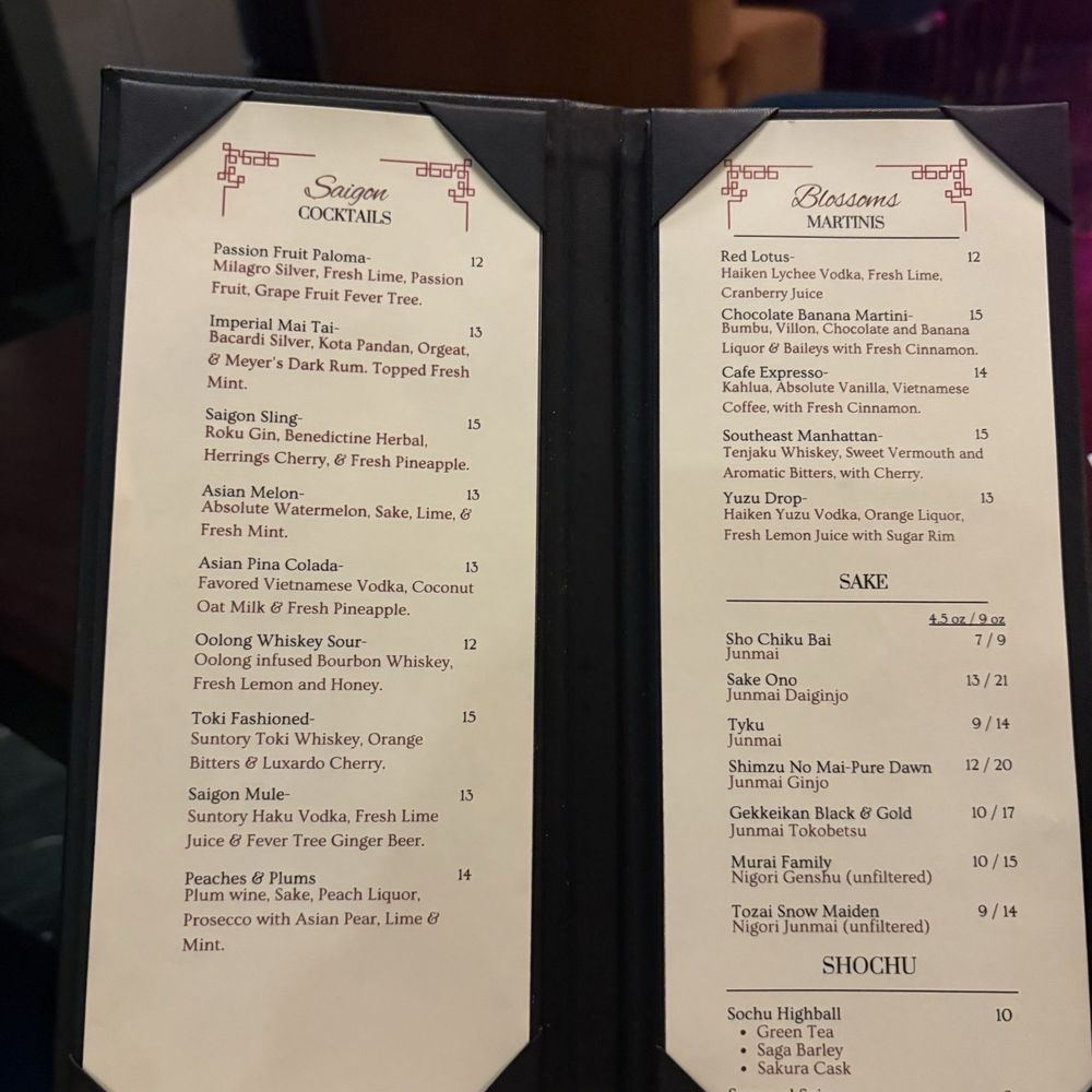 Saigon Blossoms - Cocktail Menu - Vietnamese Near Me - Tucson, Arizona Saigon Blossoms - Cocktail Menu - Vietnamese Near Me - Tucson, Arizona