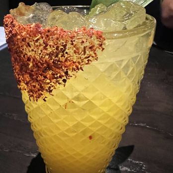 La Popular - Pineapple Mango Fresca with the house tequila shot! - Mexican Near Me - Porter Ranch, California