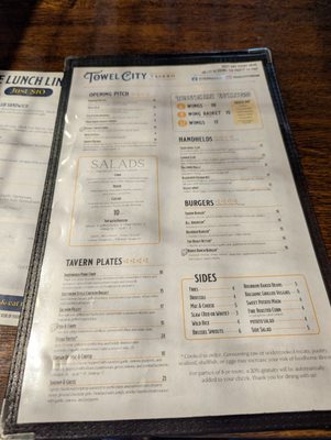 Menu photo 3 Towel City Tavern Kannapolis, NC
