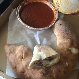 Inside of the Stromboli / we added sausage, pepperoni and ham Inside of the Stromboli / we added sausage, pepperoni and ham