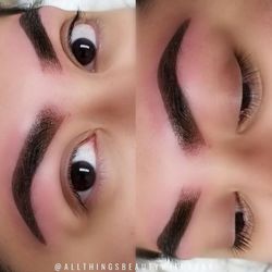 Pari's Women Spa - Freshly Microshaded Brows. Redness & swelling will subside within 24 hours.