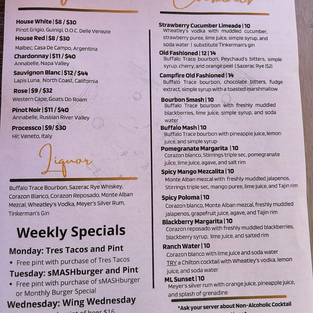 Mash Lab Brewing & Kitchen - Wine and Cocktail menu - American Near Me - Windsor, Colorado Mash Lab Brewing & Kitchen - Wine and Cocktail menu - American Near Me - Windsor, Colorado