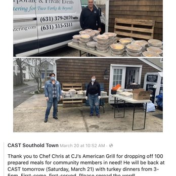 CJ's American Grill - Going above and beyond for the community!! Such a blessing. - American Near Me - Mattituck, New York CJ's American Grill - Going above and beyond for the community!! Such a blessing. - American Near Me - Mattituck, New York