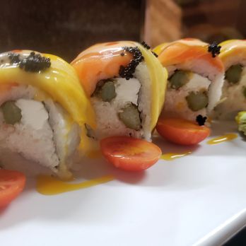 Sushi Yo - Pikachu Roll: Mango pairs exceptionally well with salmon and has a rich creaminess to it. The harmony of all the flavors are majestic. - Sushi Bars Near Me - Sacramento, California Sushi Yo - Pikachu Roll: Mango pairs exceptionally well with salmon and has a rich creaminess to it. The harmony of all the flavors are majestic. - Sushi Bars Near Me - Sacramento, California